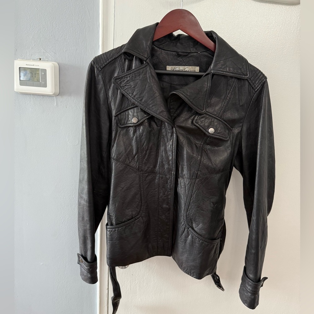Kenneth Cole New York Black Leather Jacket
